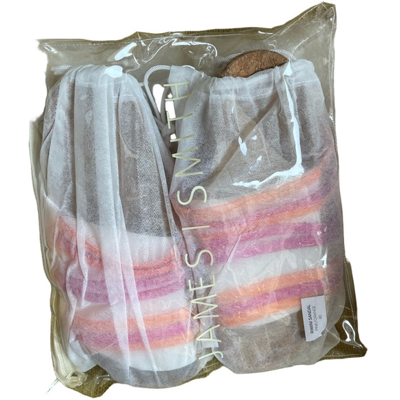 James Smith Rimini Slide – Vibrant Pink + Orange Cork Sandal – Size 9 - Picture 7 of 7